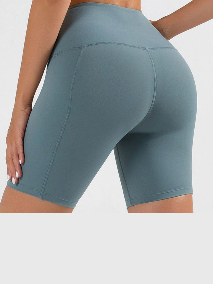 Pantalon de Sport Simple et Gainant de Couleur Unie pour Femme avec Poches