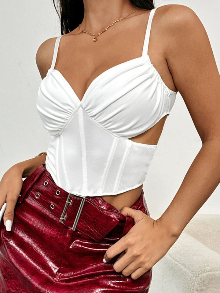 Soutien-Gorge Corset à Volants en Maille Blanche