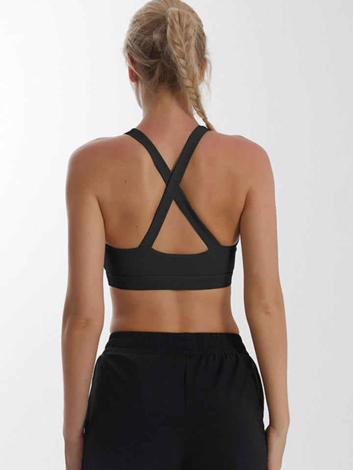 Soutien-Gorge de Sport Minimaliste Classique et Solide en Polyester pour Entraînement