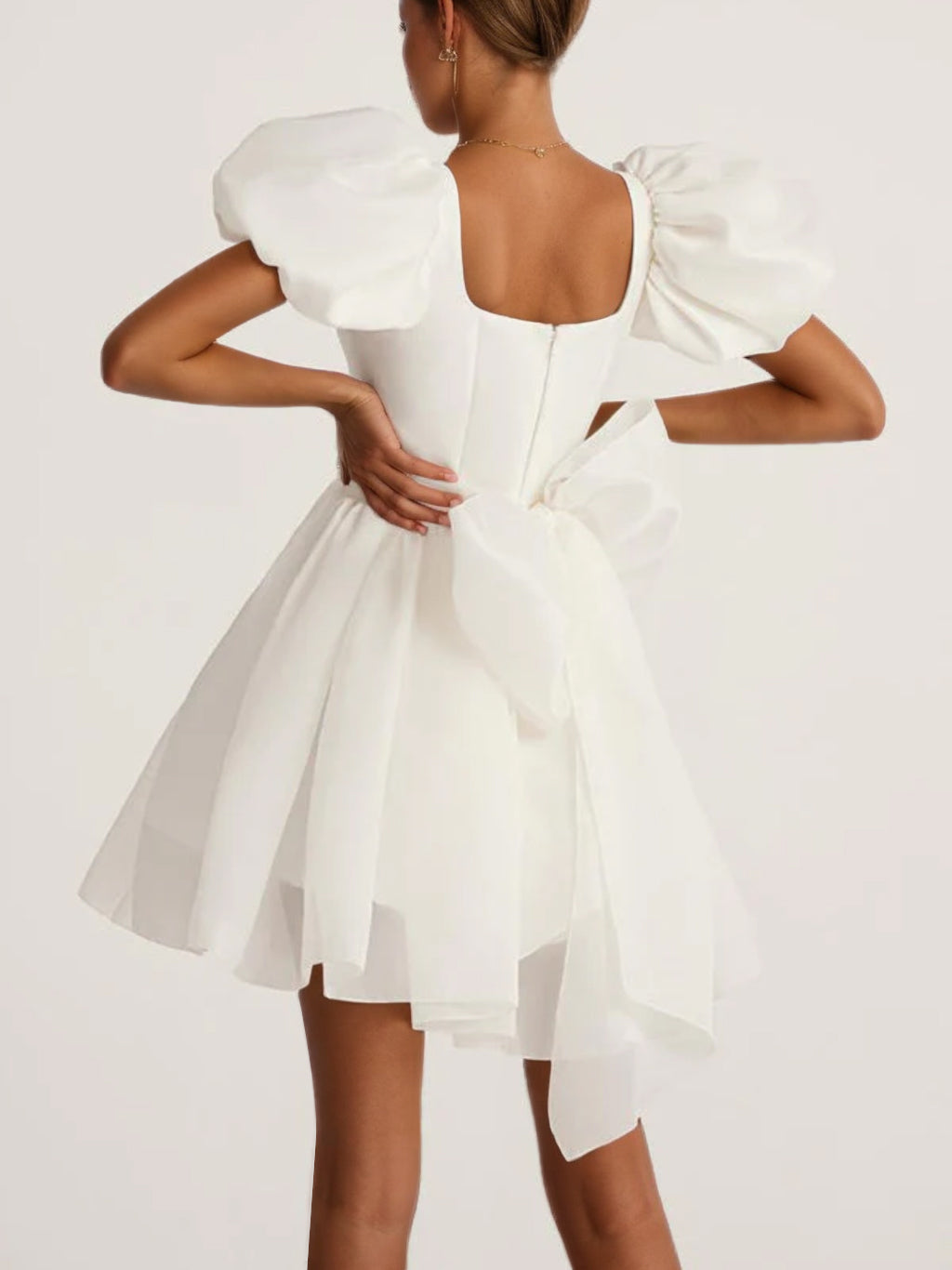 Robe de Mariée Courte Carrée A-Line/Princess