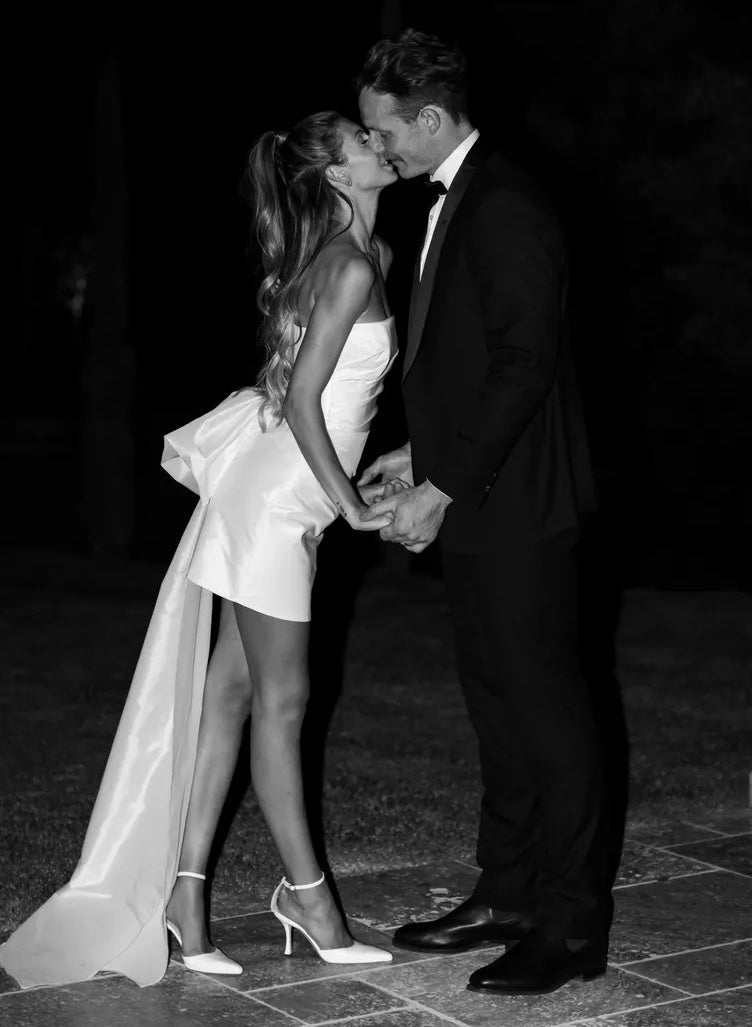 Robe de Mariée Mini Bustier Fourreau/Colonne