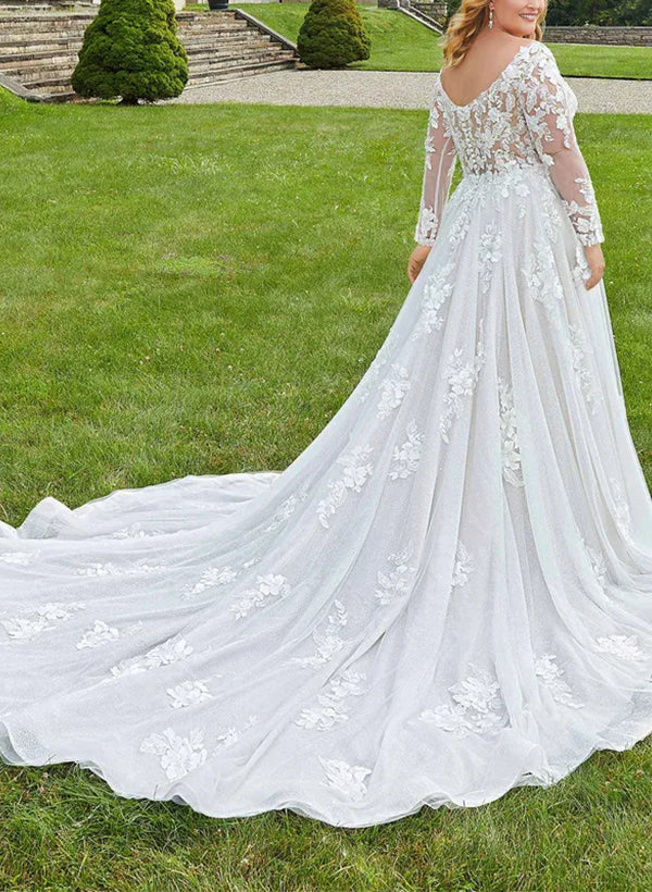 Robe de Mariée Coupe A-Line/Princesse, Épaules Dénudées, Longueur Cheville