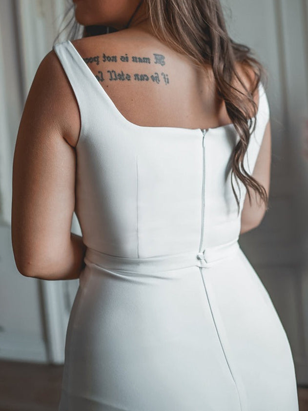 Robe de Mariée Sirène/Trompette à Encolure Carrée et Longueur Au Sol