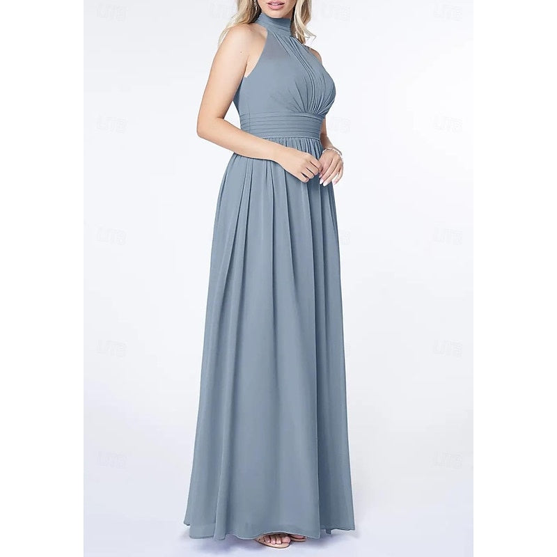 Robe de Mariée Élégante à Col Licou, Ligne A/Princesse, Sans Manches, Longueur Au Sol