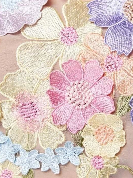 Robe D'Invitée de Mariage à Manches Courtes Sirène/Trompette avec Fleur