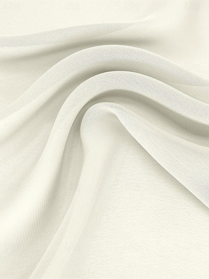 Robe D'Invitée de Mariage Fourreau/Colonne Longueur Au Sol Sans Manches Col en V en Mousseline Extensible avec Châle