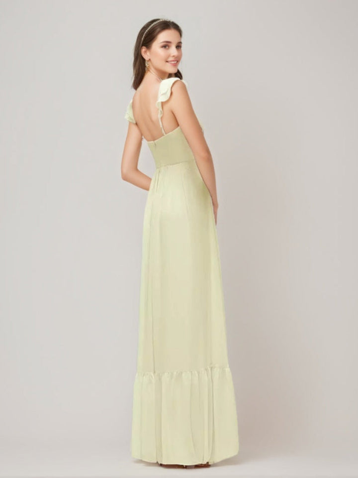 Ligne A/Princesse Chérie Pleated Robes d'Invité de Mariage avec Ébouriffer Les Bretelles & High Slit