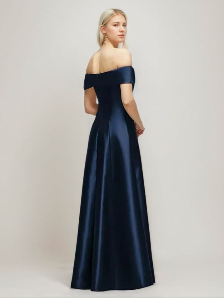 Ligne A/Princesse Romantic Hors de l'Épaule La Longueur du Sol Robes d'Invité de Mariage avec Bow