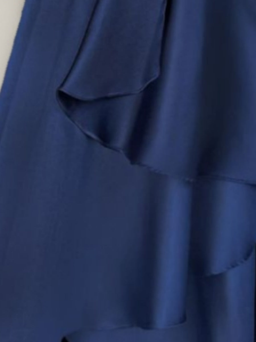 Ligne A/Princesse Sans Bretelles Sans Manches Ruché Asymétrique Robes d'Invité de Mariage avec Froufrous