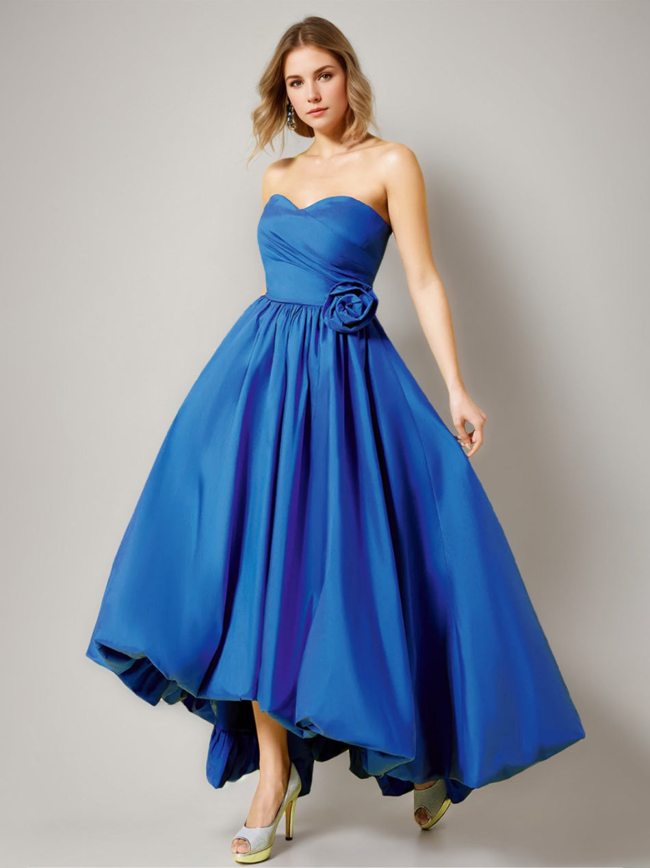 Ligne A/Princesse Sans Bretelles Ruché Robes d'Invité de Mariage avec Plis & 3D Fleurs