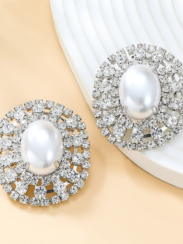 Boucles D'Oreilles à Tige pour Femmes, Boucles D'Oreilles Tendance Blanches Transparentes pour Mariage, Travail, Quotidien