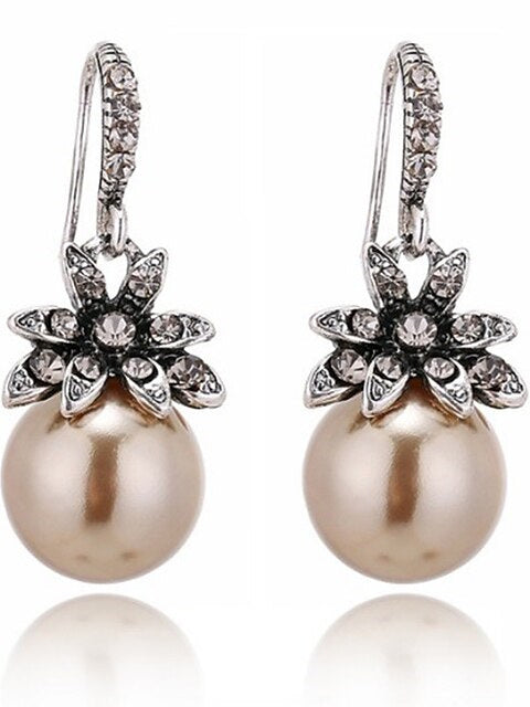 Boucles D'Oreilles Pendantes en Perles D'Imitation pour Femmes, Boucles D'Oreilles Longues Pendantes pour le Travail Quotidien et le Mariage
