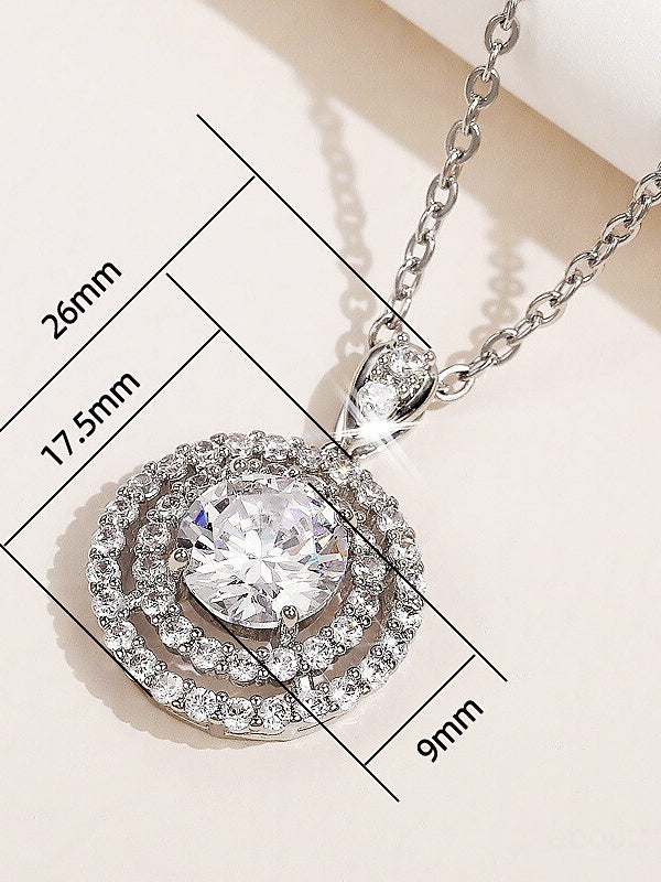 Collier Ras Du Cou Strass Cuivre Mode Géométrique Rond Mariage Saint Valentin Collier Quotidien Bijoux de Mariage