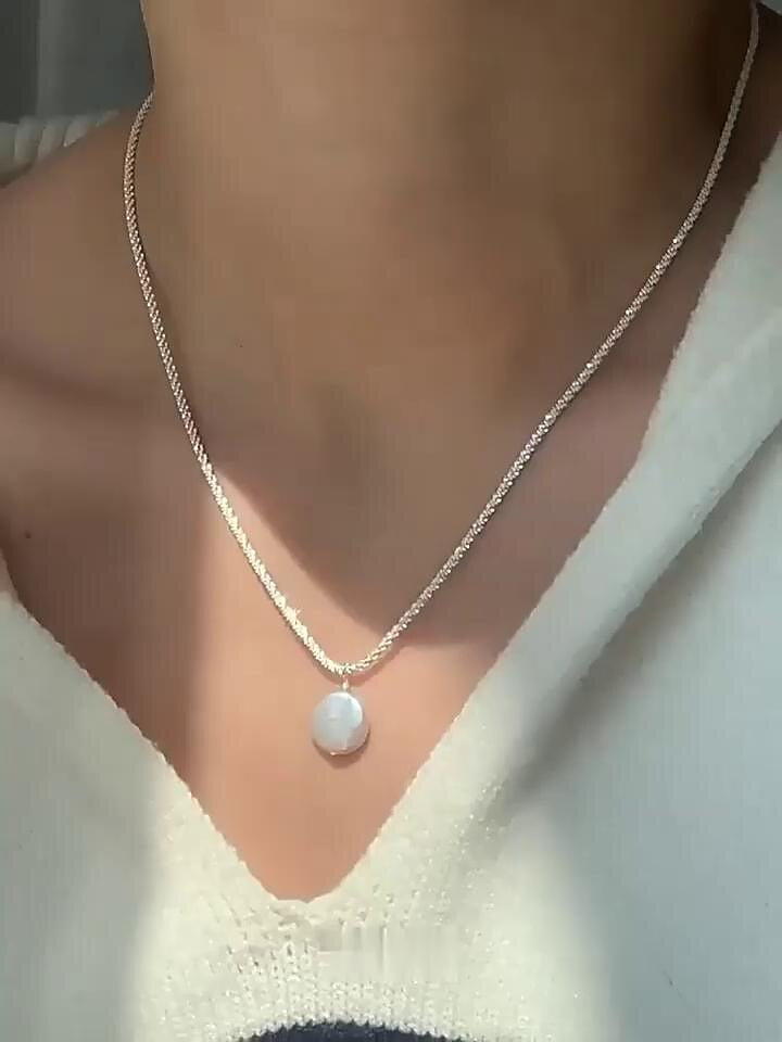 Collier en Argent Sterling S925 pour Mariage, Saint-Valentin, Collier Rond Classique Vintage Quotidien, Bijoux