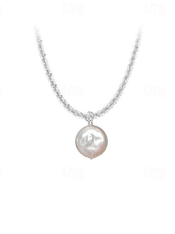 Collier en Argent Sterling S925 pour Mariage, Saint-Valentin, Collier Rond Classique Vintage Quotidien, Bijoux