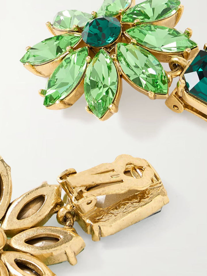 Boucles D'Oreilles Délicates en Cristal Émeraude de Luxe Haut de Gamme pour Femmes