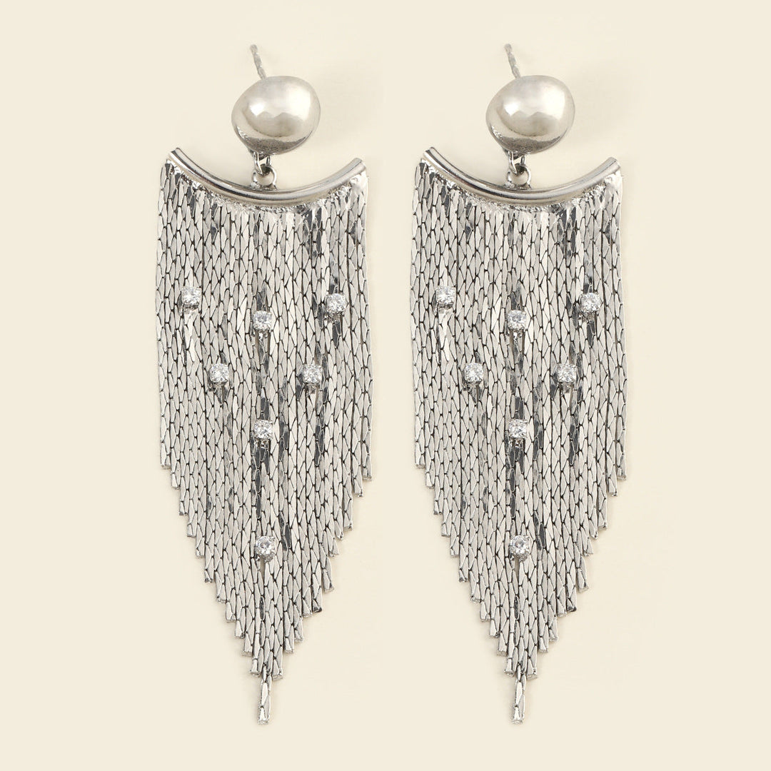 Boucles D'Oreilles à Pampilles en Chaîne en Fil D'Or Vintage