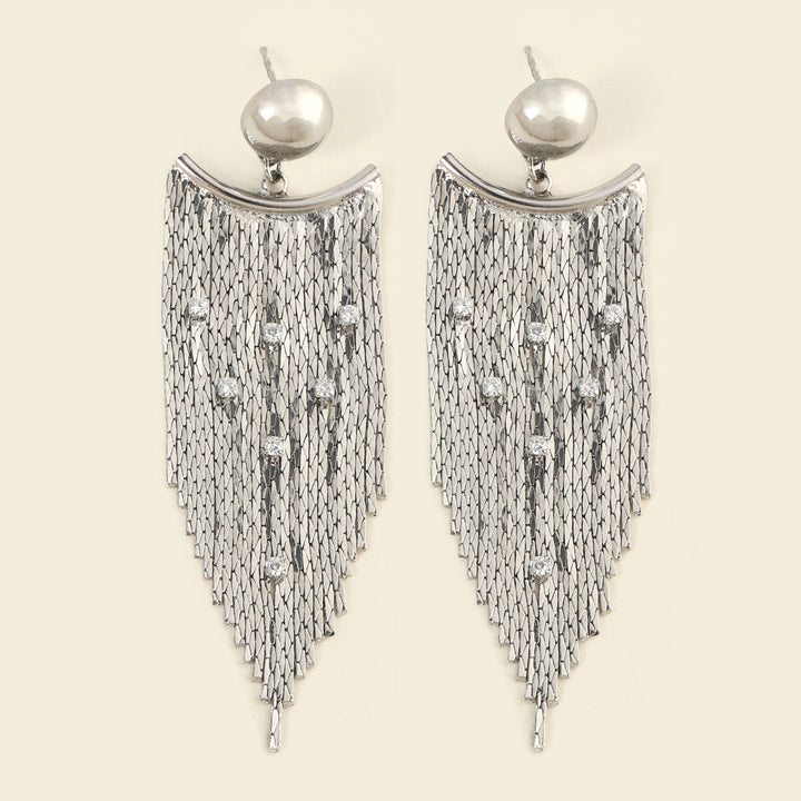 Boucles D'Oreilles à Pampilles en Chaîne en Fil D'Or Vintage