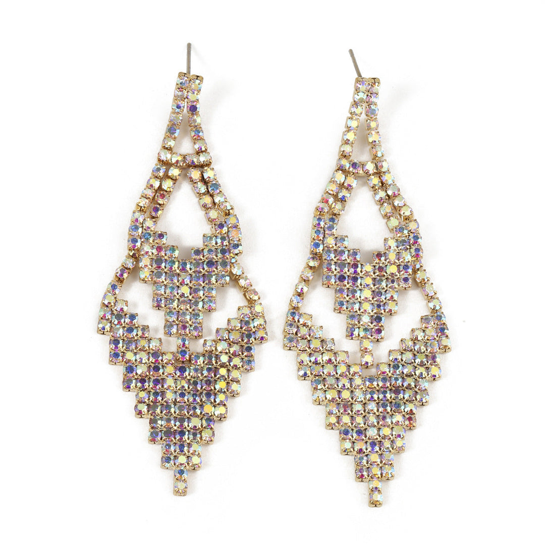 Boucles D'Oreilles Pendantes de Luxe en Strass Élégantes