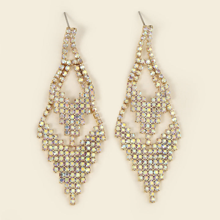 Boucles D'Oreilles Pendantes de Luxe en Strass Élégantes