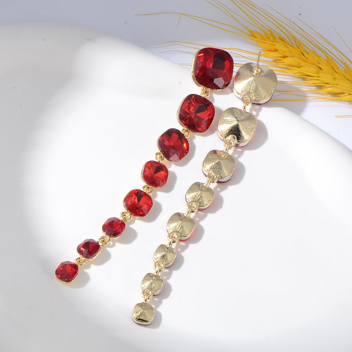 Boucles D'Oreilles Tendance Exagérées en Alliage et Strass