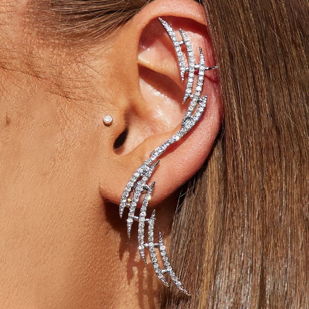 Boucles D'Oreilles Géométriques Minimalistes en Strass