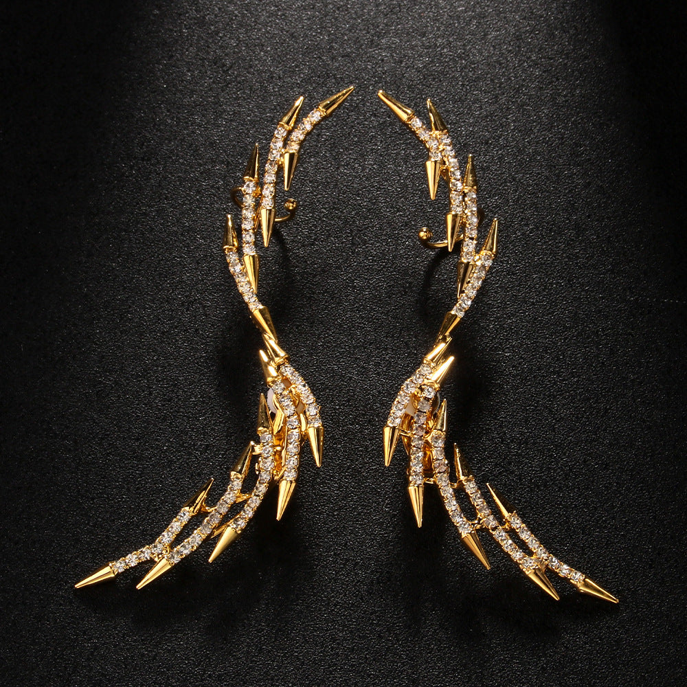 Boucles D'Oreilles Géométriques Minimalistes en Strass