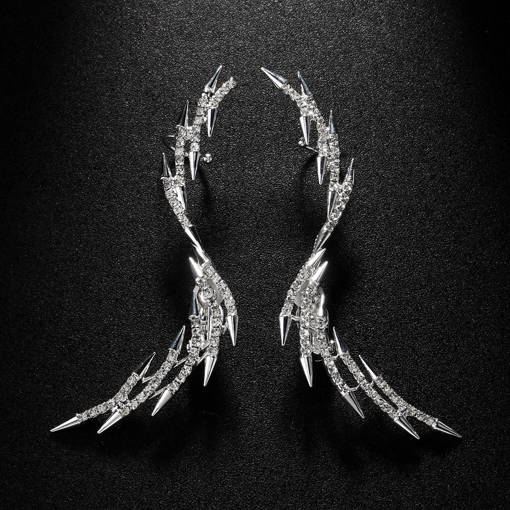 Boucles D'Oreilles Géométriques Minimalistes en Strass