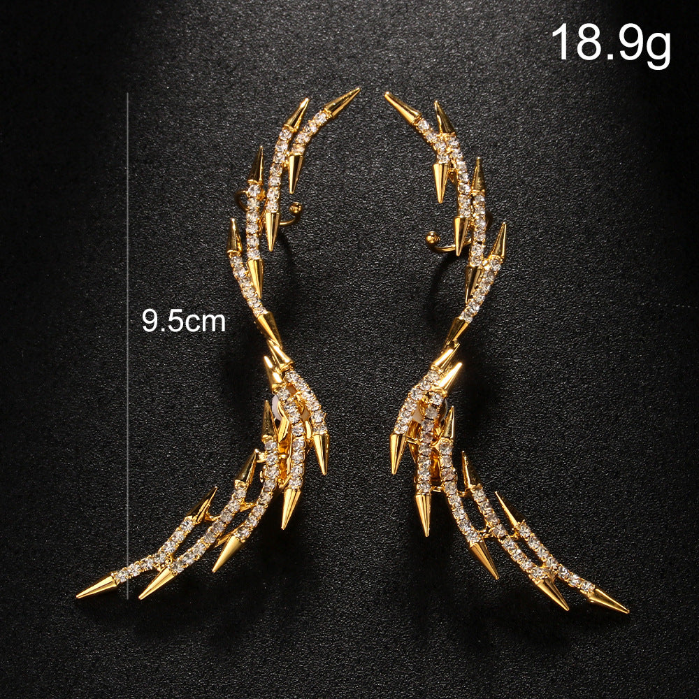 Boucles D'Oreilles Géométriques Minimalistes en Strass