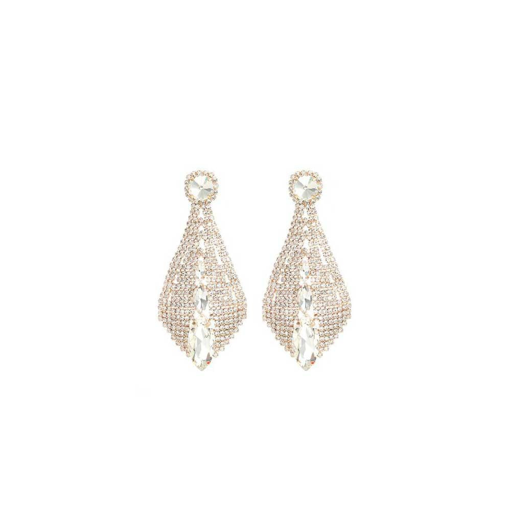 Boucles D'Oreilles Pendantes à Pampilles en Strass et Diamants de Luxe à la Mode
