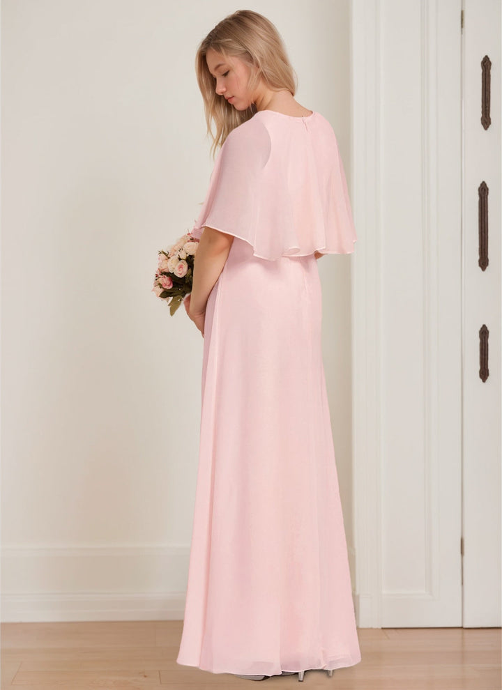 Robes de Demoiselle D'Honneur Junior Fille A-Line/Princess Col Rond Longueur Au Sol