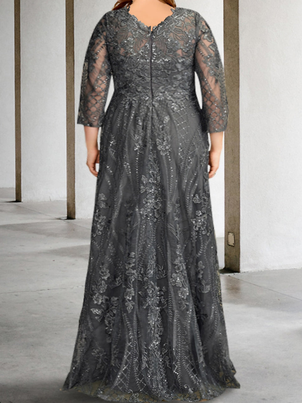 Robes de Mère de la Mariée à Manches Longues, Coupe A-Line/Princess, avec Appliques