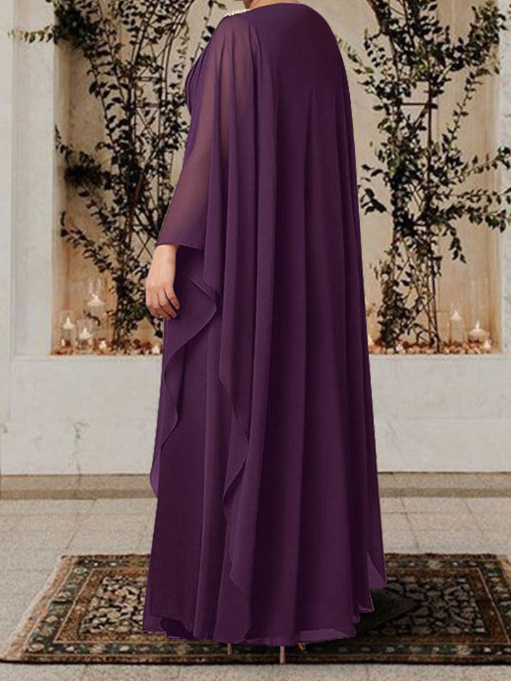 Robes de Mère de la Mariée Coupe A-Line/Princess à Col en V avec Strass