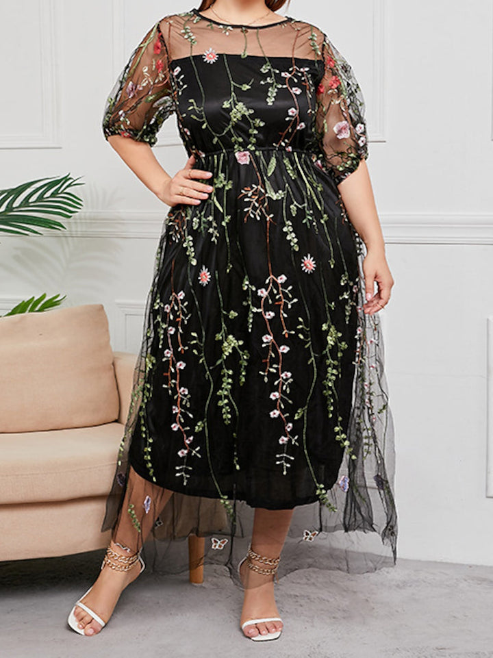 Robes de Mère de la Mariée en Tulle Brodé de Forme A/Princesse