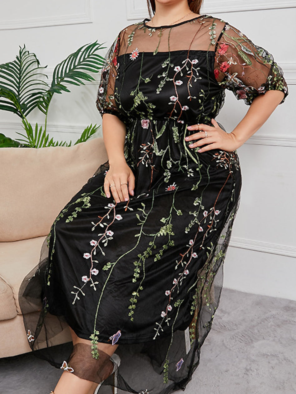 Robes de Mère de la Mariée en Tulle Brodé de Forme A/Princesse