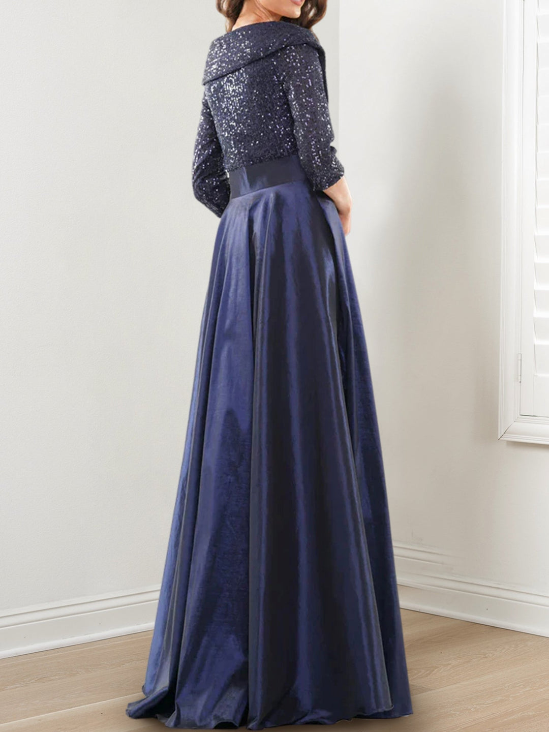 Robes de Mère de la Mariée Coupe A-Line/Princess à Col en V et Longueur Au Sol