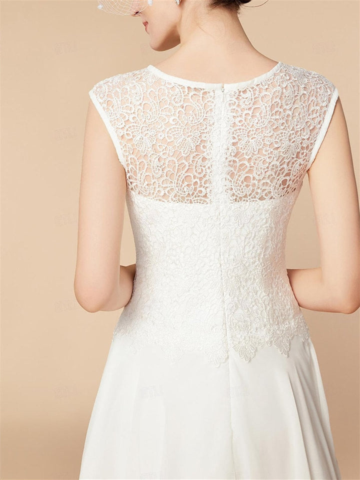 Robe de Mère de la Mariée Coupe A-Line/Princess à Manches 3/4 et Longueur Genou avec Cache-Cœur