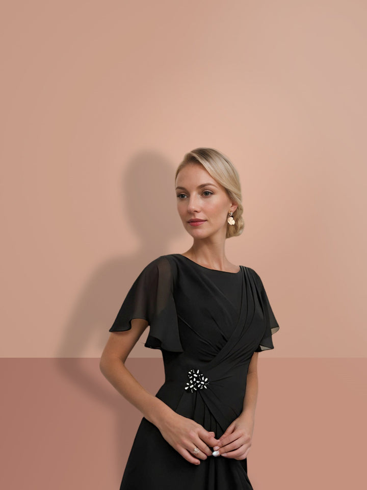 Robes de Mère de la Mariée Fourreau/Colonne Longueur Cheville Manches Courtes