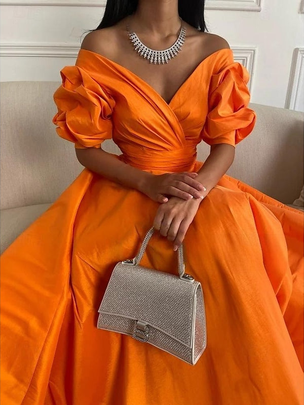 Robes de Soirée Longues à Épaules Dénudées, Coupe A-Line/Princess