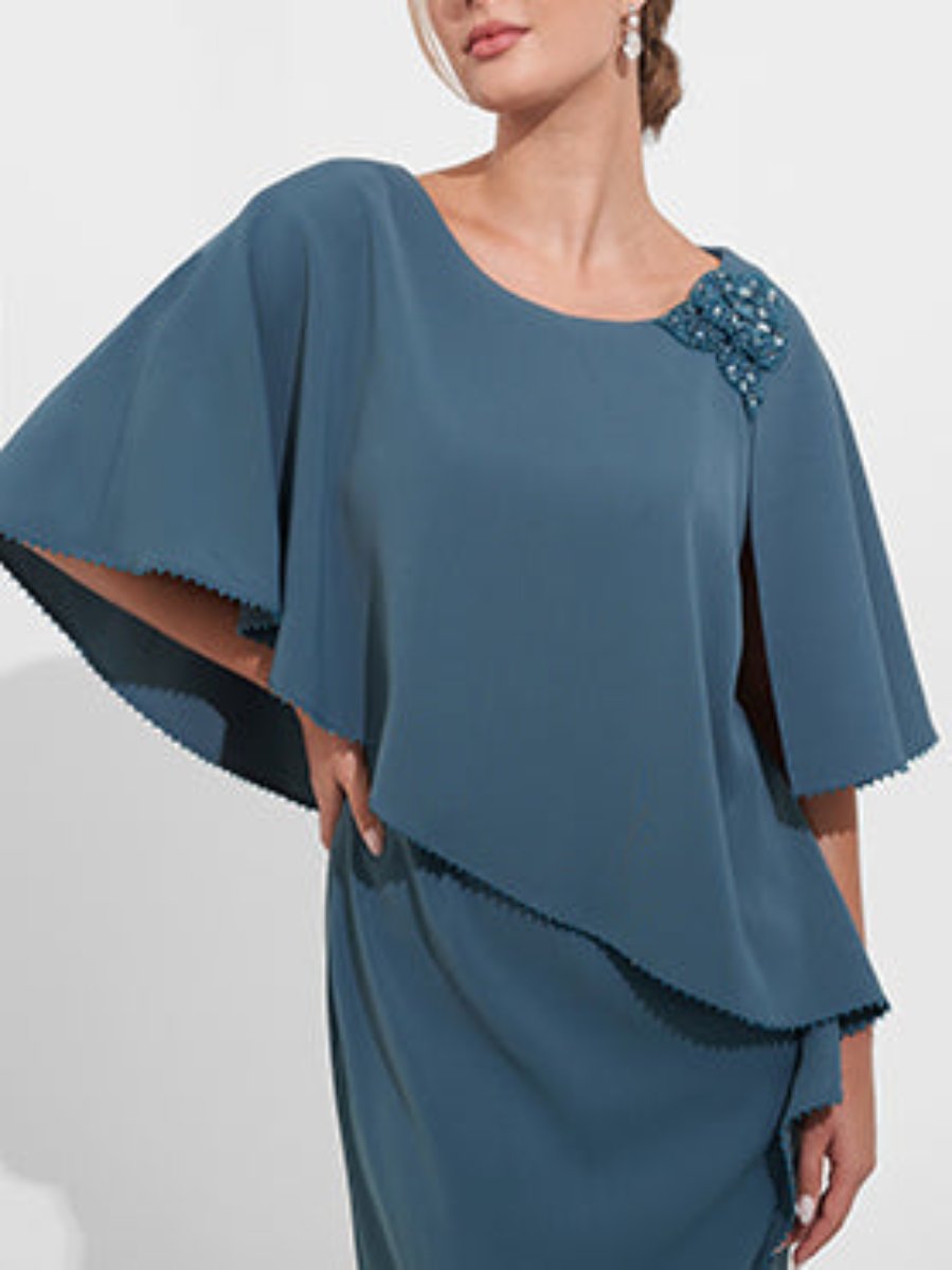 Robes de Mère de la Mariée et Du Marié à Encolure Dégagée, Fourreau/Colonne, avec Appliques et Perles