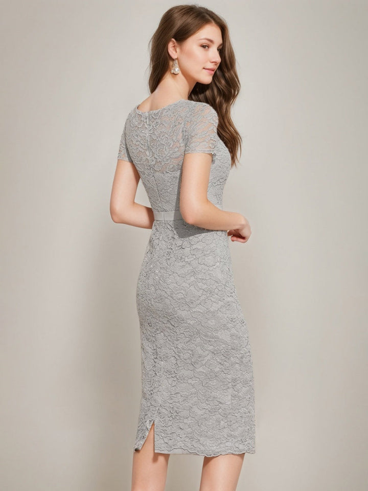 Gaine/Colonne Scoop Longueur de Thé Robes Mère de La Mariée avec veste & Crystals