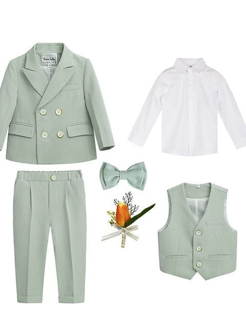Ensemble de Costume et Blazer pour Garçon, Chemise et Pantalon à Manches Longues, 5 Racines, Ensemble de Costume de Mariage pour Garçon de 3 à 7 Ans