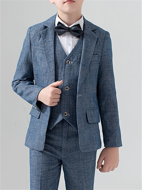 Ensemble Blazer et Pantalon pour Garçon Ensemble Formel à Manches Longues 5 Pièces Tenues 3-13 Ans Ensembles de Costumes de Mariage pour Garçon