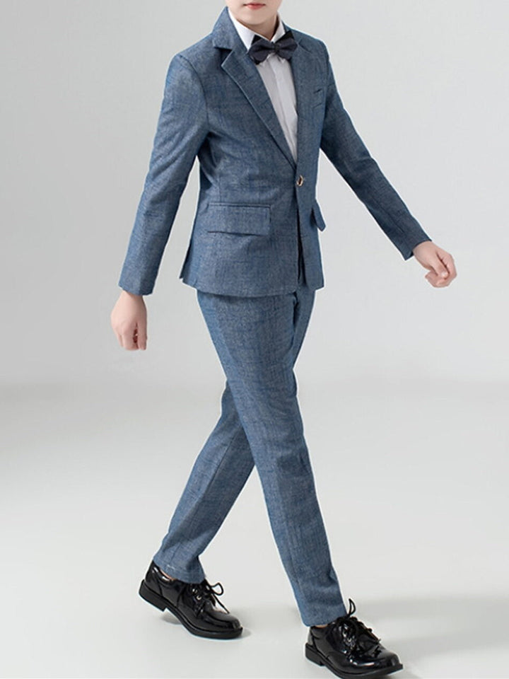 Ensemble Blazer et Pantalon pour Garçon Ensemble Formel à Manches Longues 5 Pièces Tenues 3-13 Ans Ensembles de Costumes de Mariage pour Garçon