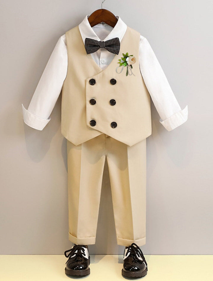 Ensemble Chemise et Pantalon pour Garçon à Manches Longues de 7 à 13 Ans 5 Roots Ensembles de Costumes de Mariage pour Garçon