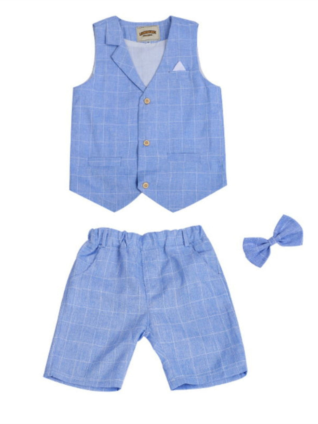 Ensemble de Costume pour Garçon, Gilet et Short, Ensemble de Vêtements 3 Pièces Sans Manches, 4 à 13 Ans, Ensembles de Costumes de Mariage D'Été pour Garçon