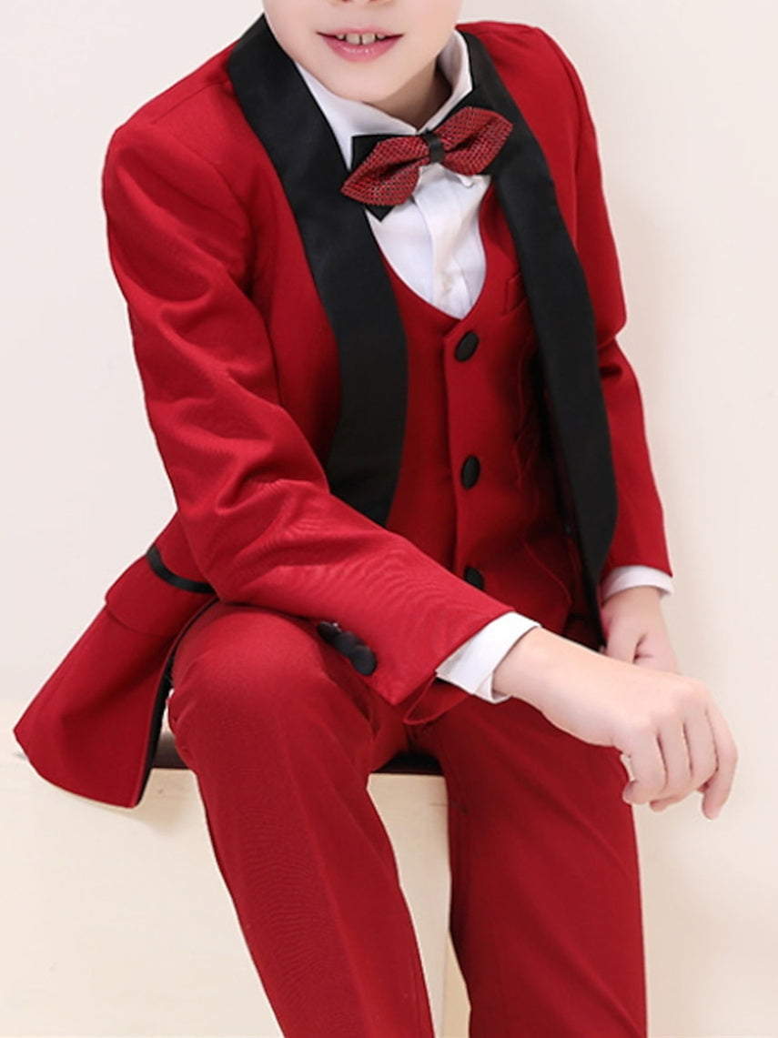 Ensemble Blazer et Pantalon pour Garçon Ensemble Formel Tenue à Manches Longues 5 Pièces 3-13 Ans Ensembles de Costumes de Mariage pour Garçon