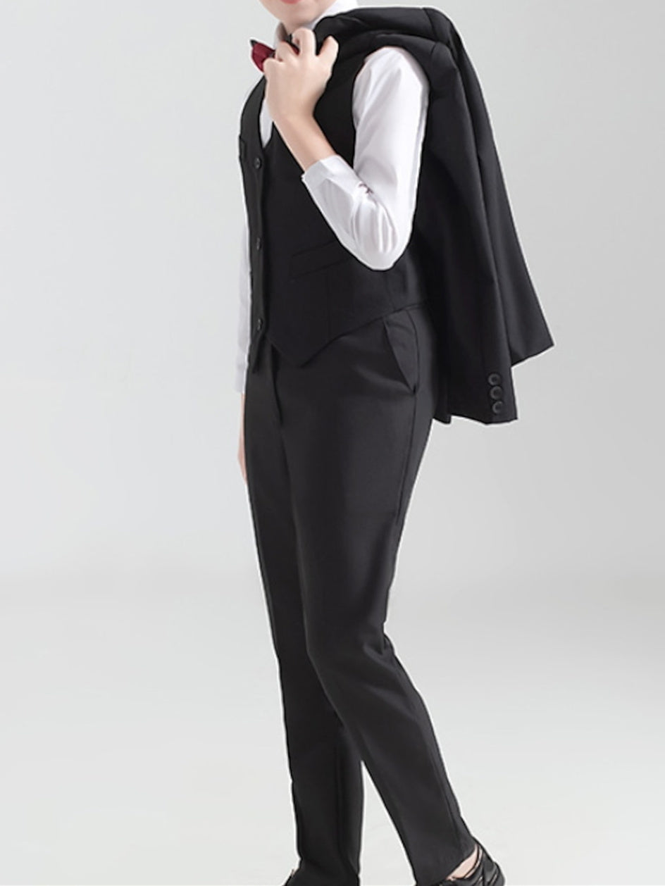 Ensemble de Vêtements pour Garçons, Costume et Blazer, 5 Pièces, Manches Longues, pour Mariage