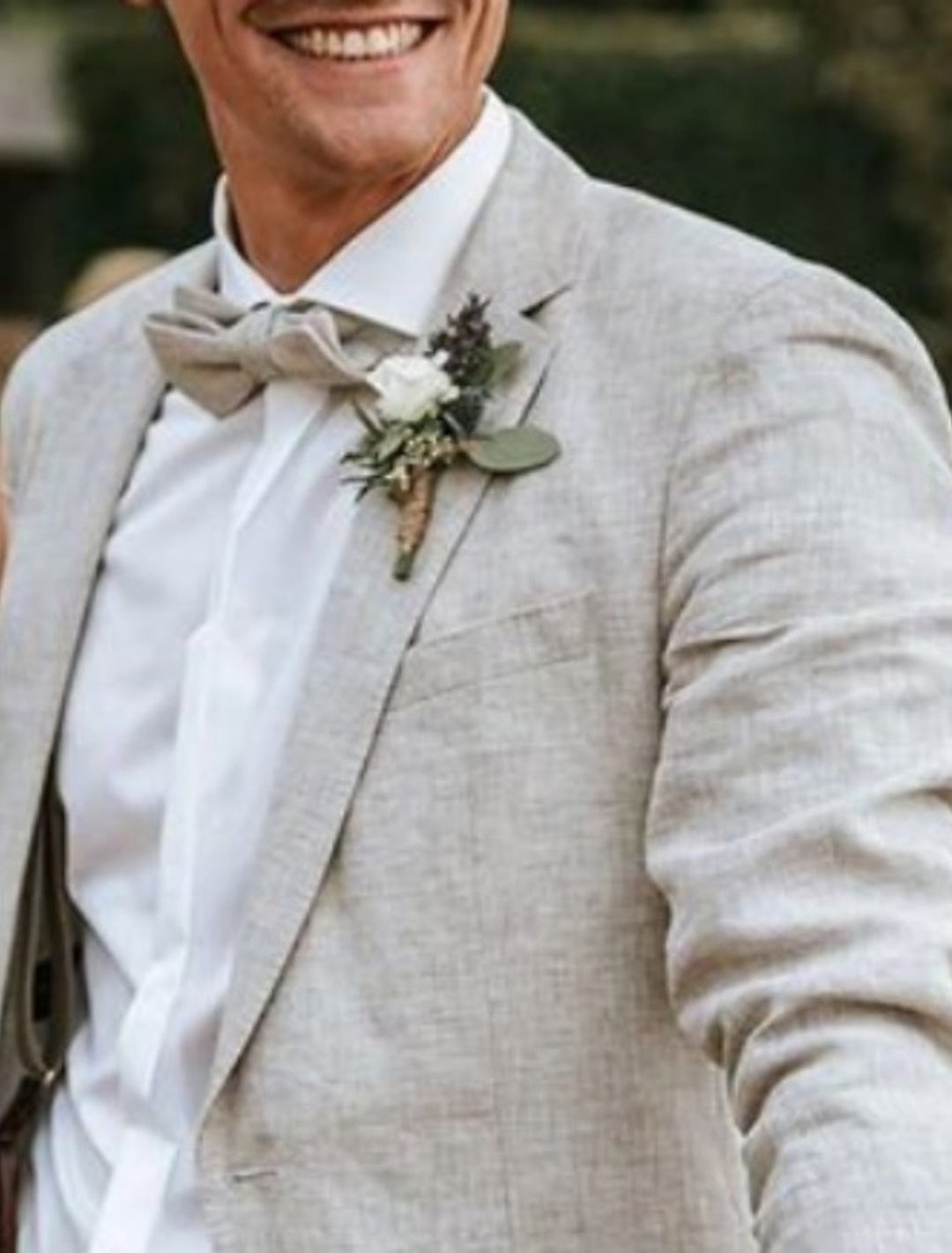 Costumes 2 Pièces en Lin de Couleur Unie à Simple Boutonnage et Deux Boutons pour Hommes, Coupe Ajustée