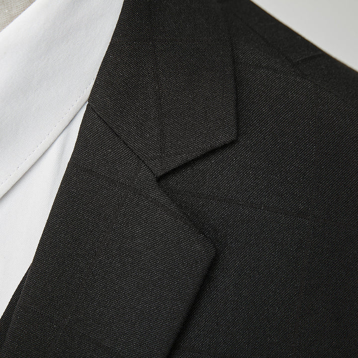 Costumes de Mariage à Carreaux 3 Pièces pour Hommes, Coupe Ajustée, Simple Boutonnage, Deux Boutons